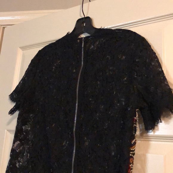 Zara Embroidered Lace and Velvet Top - Picture 8 of 8